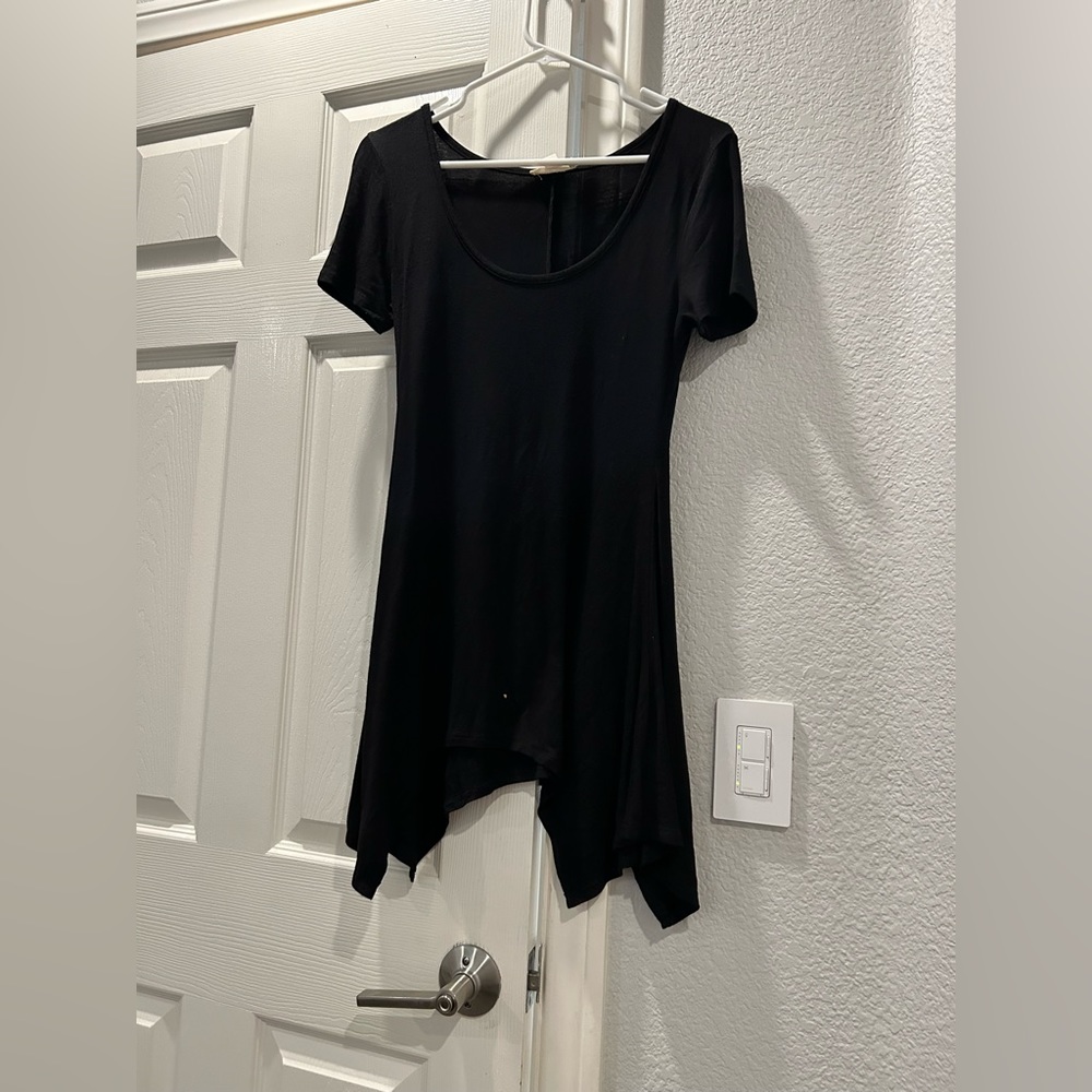 Simple black dress, short sleeve, layered length!